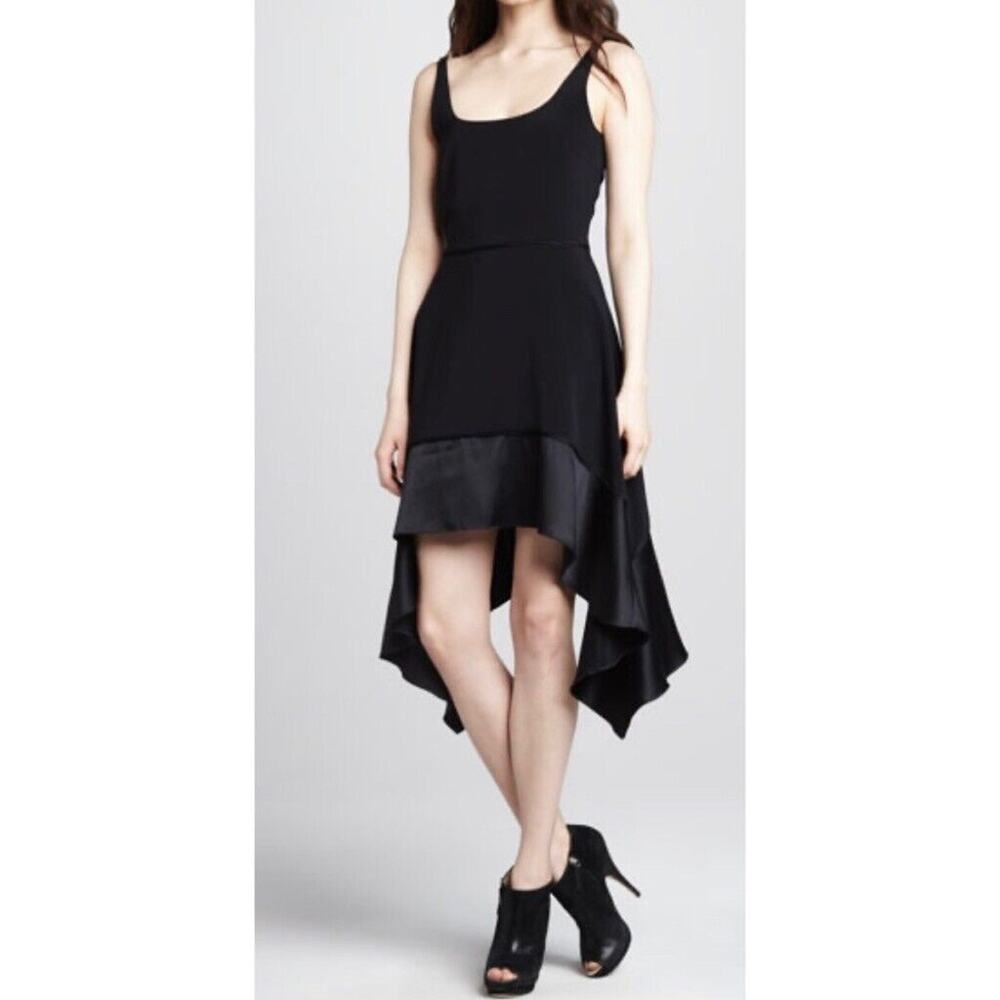 Elizabeth and James Silk Black Sleeveless Asymmetrical Dress Size S